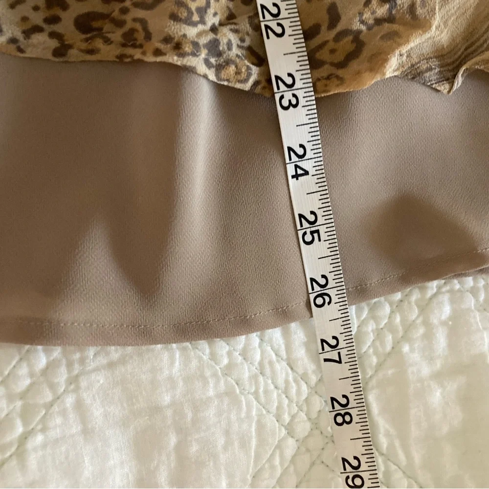 Worthington Pink Floral Leopard SILK Blouse XL - Picture 4 of 5